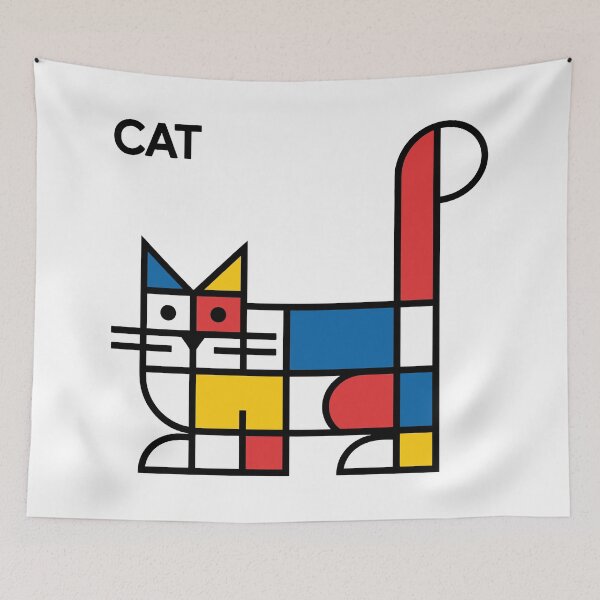 Item preview, Cubist Cat designed and sold by Angry Swan Designs.
