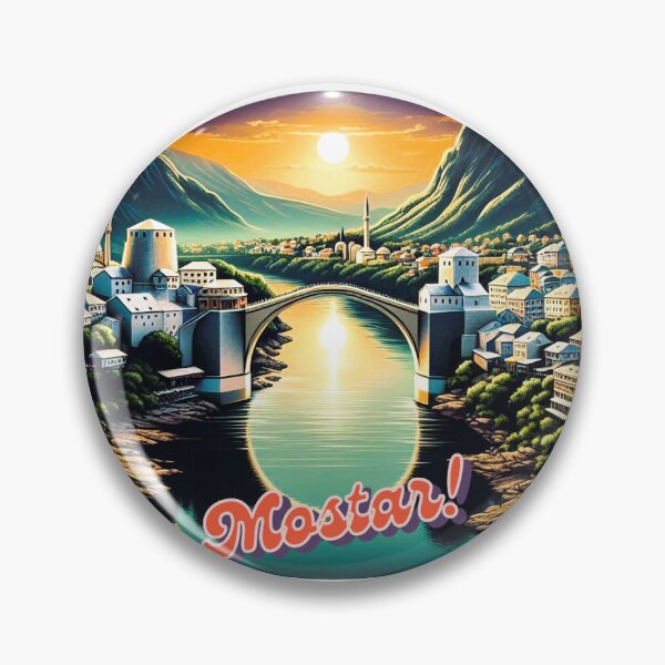 Item preview, Bridge of Mostar in golden light designed and sold by Artis-t-fun.
