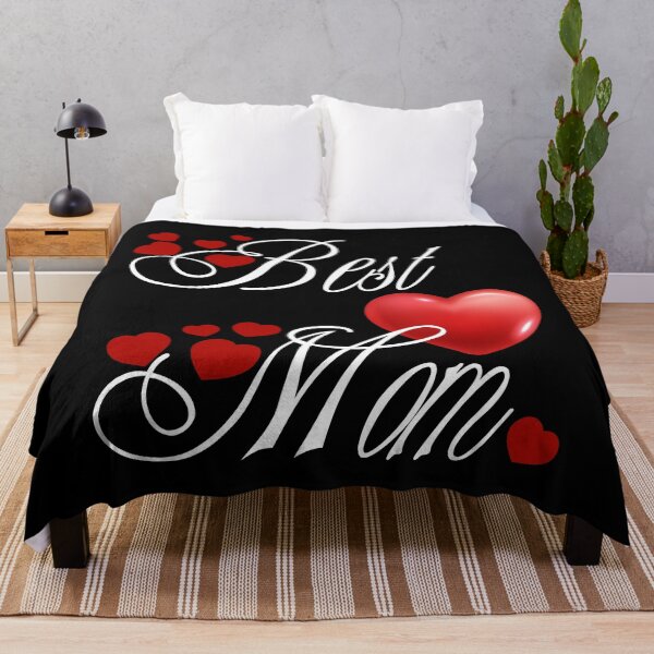 Item preview, Best Mom, white calligraphy with red hearts designed and sold by artSchip.