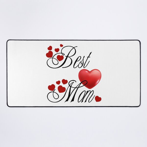 Item preview, Best Mom, black calligraphy with red hearts designed and sold by artSchip.
