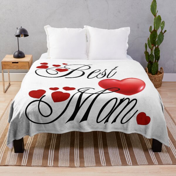Item preview, Best Mom, black calligraphy with red hearts designed and sold by artSchip.