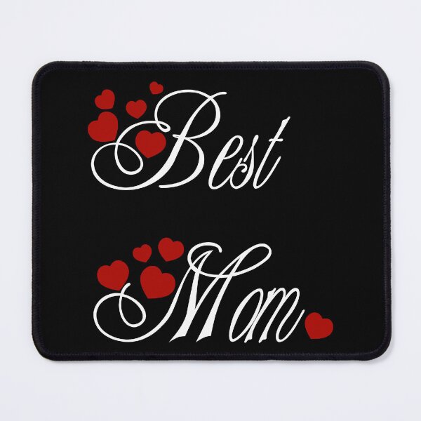 Item preview, Best Mom, white calligraphy with red hearts designed and sold by artSchip.