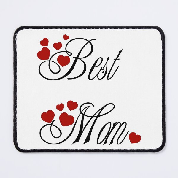 Item preview, Best Mom, black calligraphy with red hearts designed and sold by artSchip.