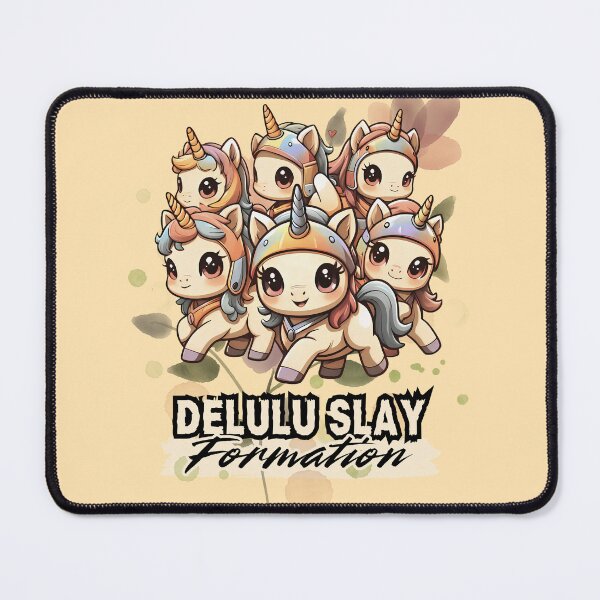Item preview, Delulu Slay Formation – Unicorn Soft Retro Pastel Edition designed and sold by RisenAgain - Quantum BrainGlitch | Designs.