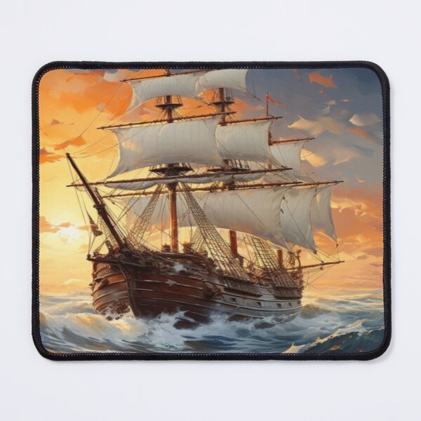 Item preview, beautiful pirate ship scenery drawing designed and sold by NivyasArtistry.