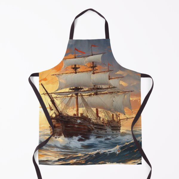 Item preview, beautiful pirate ship scenery drawing designed and sold by NivyasArtistry.