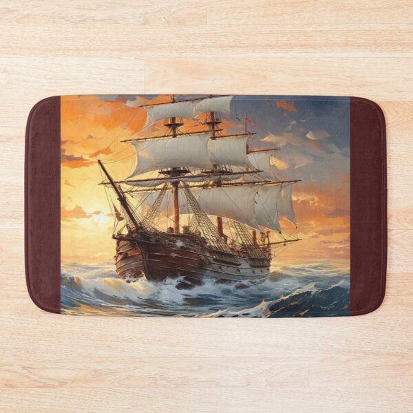 Item preview, beautiful pirate ship scenery drawing designed and sold by NivyasArtistry.