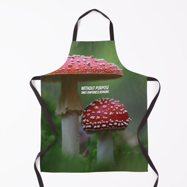 Item preview, Red Mushroom Detailed Photo Design with Inspirational Quote "Without Purpose, Only Emptiness Remains" for Nature Lovers designed and sold by knalpot-design.