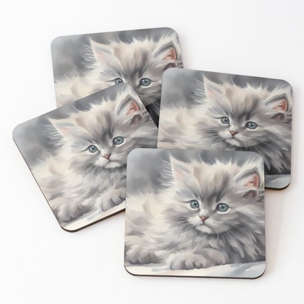 Item preview, Grey Fluffy Kitten designed and sold by CalmnessbyChoice.