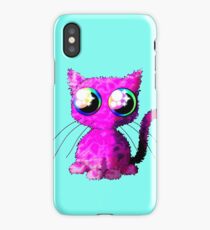 Kawaii pink curly cat iPhone Case