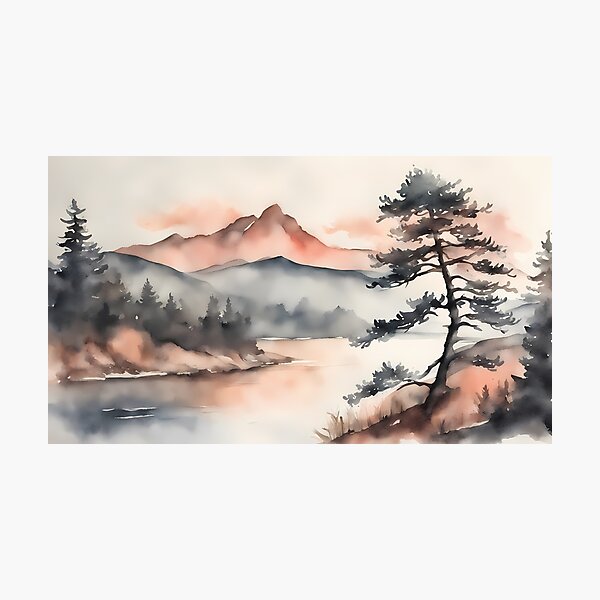 Item preview, Silhouette Mountain Landscape designed and sold by BookCovered.