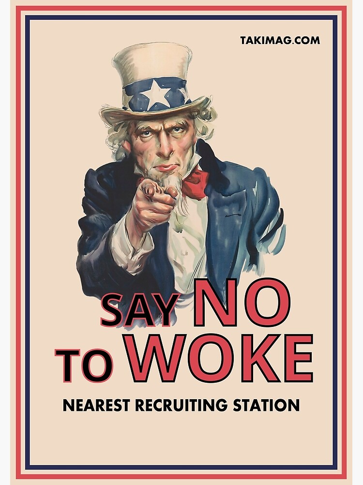 Thumbnail 2 of 2, Postcard, No To Woke v2 designed and sold by Takimag.