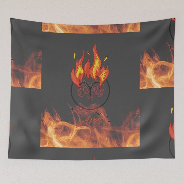 Item preview, Fiery Aries Zodiac Sign – Ram with Flames designed and sold by Marzenia-M-L.