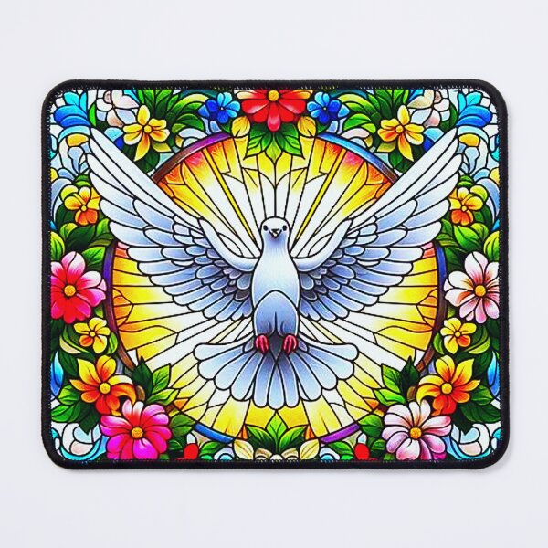 Item preview, Divine dove mirage christian pigeon colorful flowers designed and sold by KTGim.