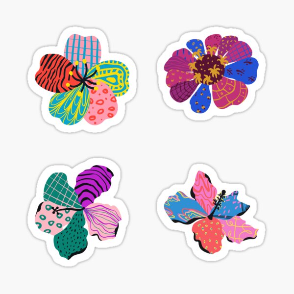 Item preview, Patchwork flowers sticker designed and sold by DesignPMG.