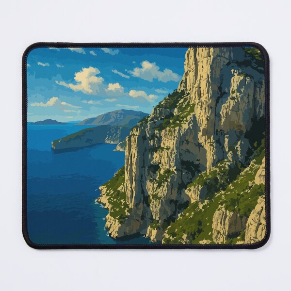 Item preview, Crossing the Calanques – Vintage Poster | Marseille-Cassis Hike designed and sold by Atelier Brume.