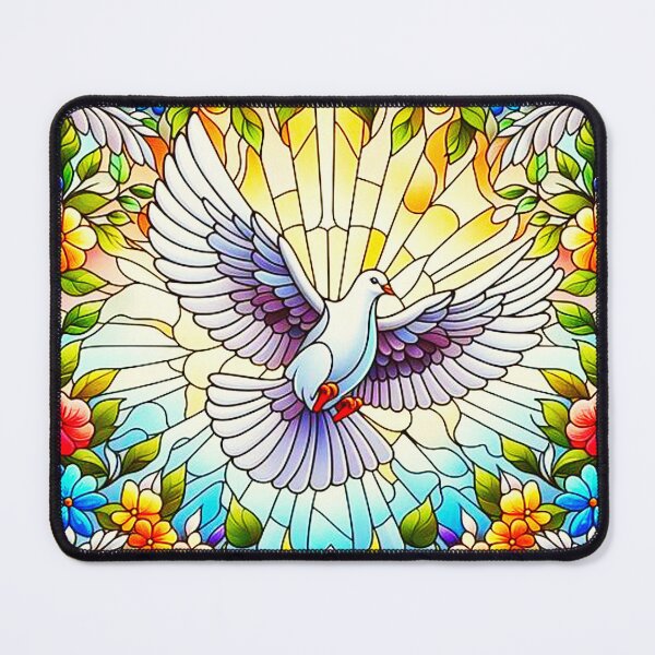 Item preview, Divine dove mirage christian pigeon colorful flowers designed and sold by KTGim.