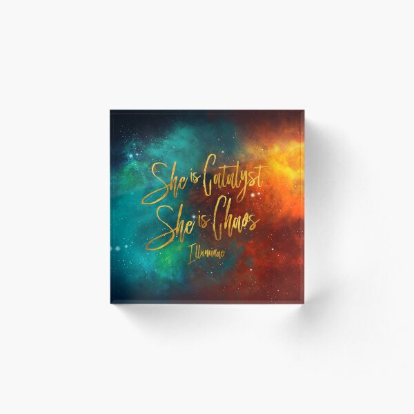She is catalyst. She is chaos. Illuminae Acrylic Block