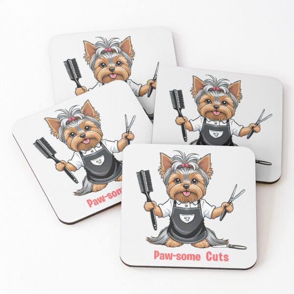 Item preview, Unique Funny Yorkshire Terrier Dog Owner - Hairdresser Cartoon Gift – Whimsical Pet-Themed Artwork – Pet and Owner Humor Cartoons designed and sold by KoraTalks.