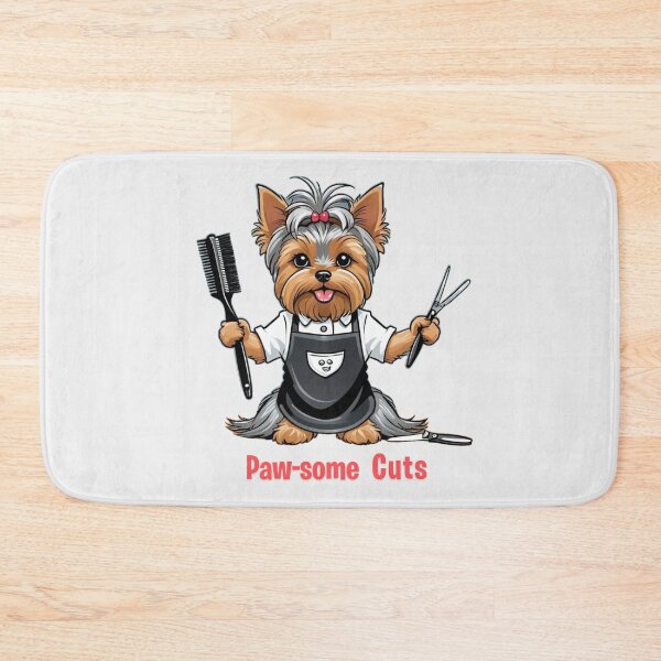 Item preview, Unique Funny Yorkshire Terrier Dog Owner - Hairdresser Cartoon Gift – Whimsical Pet-Themed Artwork – Pet and Owner Humor Cartoons designed and sold by KoraTalks.