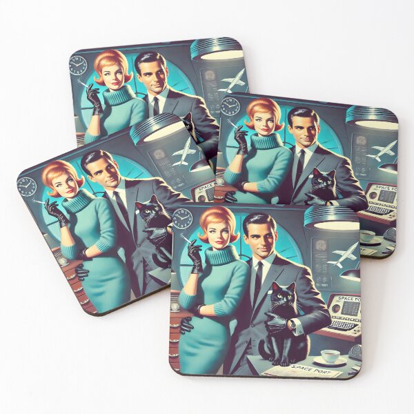 Item preview, Mid Century Martini Space Age Travel SP5: Black Cat Agency designed and sold by Lee Hiller Designs.