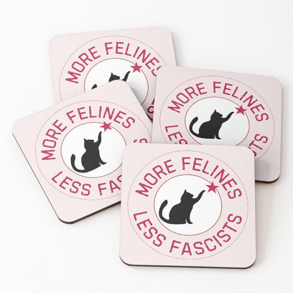Item preview, More Felines, Less Fascists : The Resistance (white/pink) designed and sold by TRVLR Designs.
