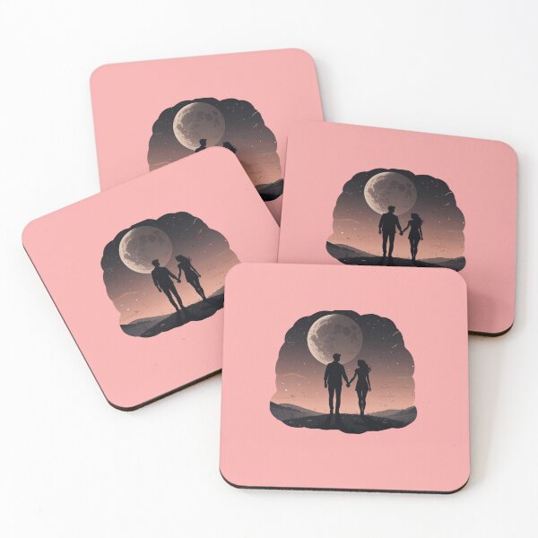 Item preview, Moonlit Lovers — Romantic Silhouette Under the Full Moon designed and sold by PlayfulMindArts.