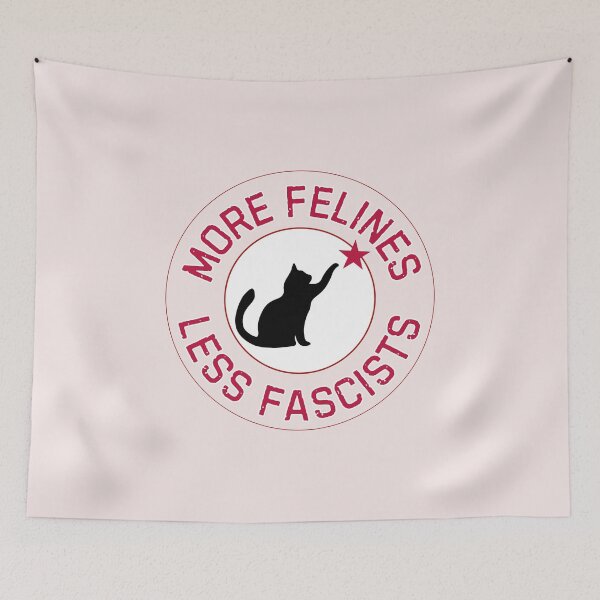 Item preview, More Felines, Less Fascists : The Resistance (white/pink) designed and sold by TRVLR Designs.