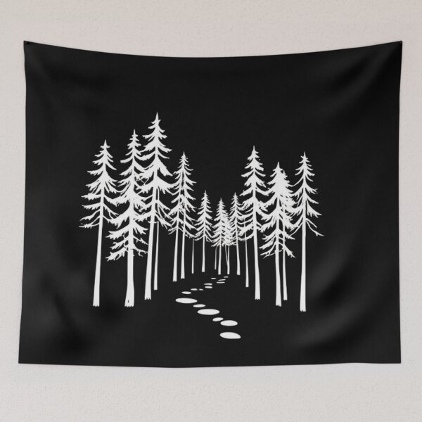 Item preview, Forest Path into Pine Woods - Minimalist Nature Silhouette designed and sold by Negative Space Art.