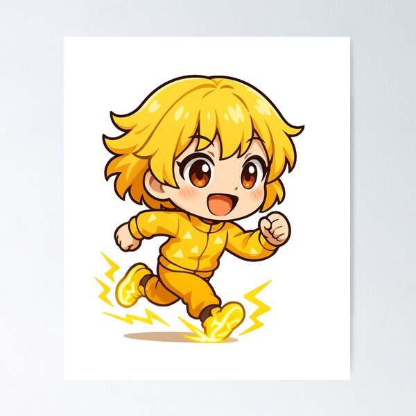 Item preview, Chica Chibi a toda velocidad corriendo: Corredora de anime kawaii con zapatos de relámpago designed and sold by ColorSplash123.