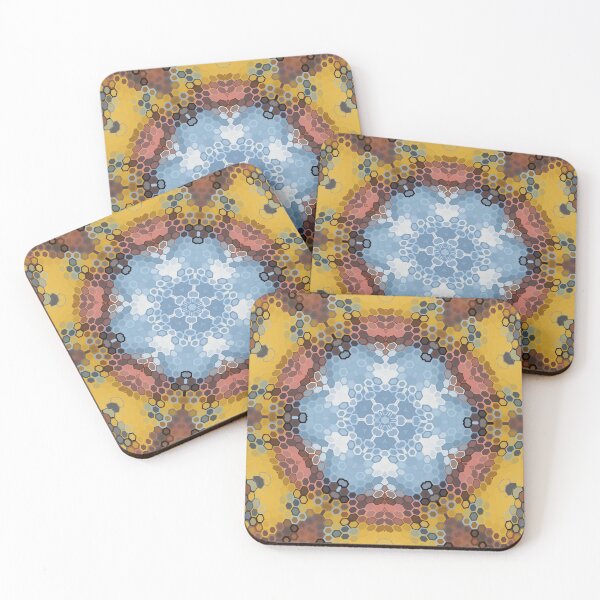 Item preview, Hex Mandala Blue Yellow and Pink designed and sold by WormholeOrbital.