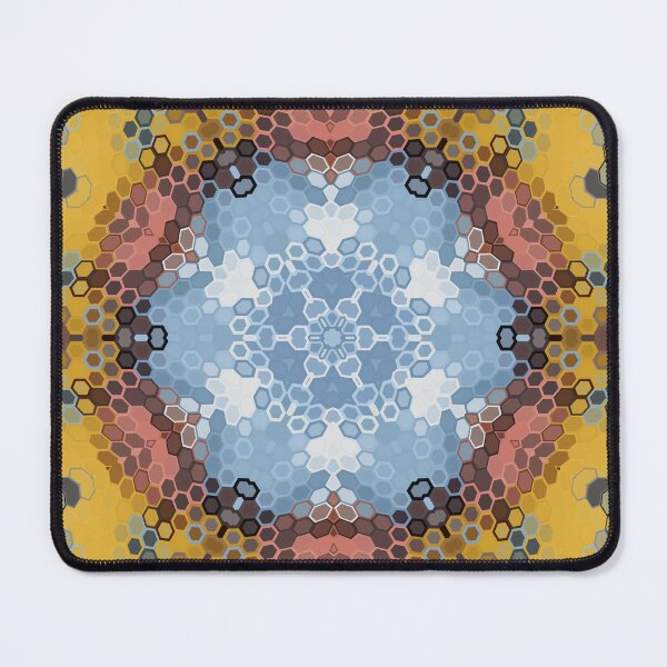 Item preview, Hex Mandala Blue Yellow and Pink designed and sold by WormholeOrbital.