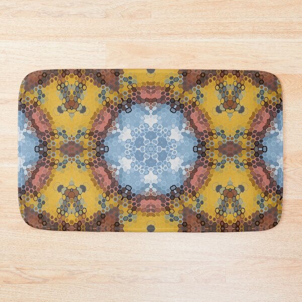 Item preview, Hex Mandala Blue Yellow and Pink designed and sold by WormholeOrbital.