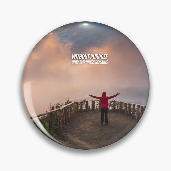 Item preview, Golden Sunset on Tranquil Hills – Inspiring Landscape Art with Quote “Without Purpose, Only Emptiness Remains” designed and sold by knalpot-design.