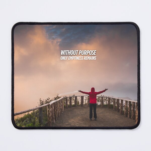 Item preview, Golden Sunset on Tranquil Hills – Inspiring Landscape Art with Quote “Without Purpose, Only Emptiness Remains” designed and sold by knalpot-design.