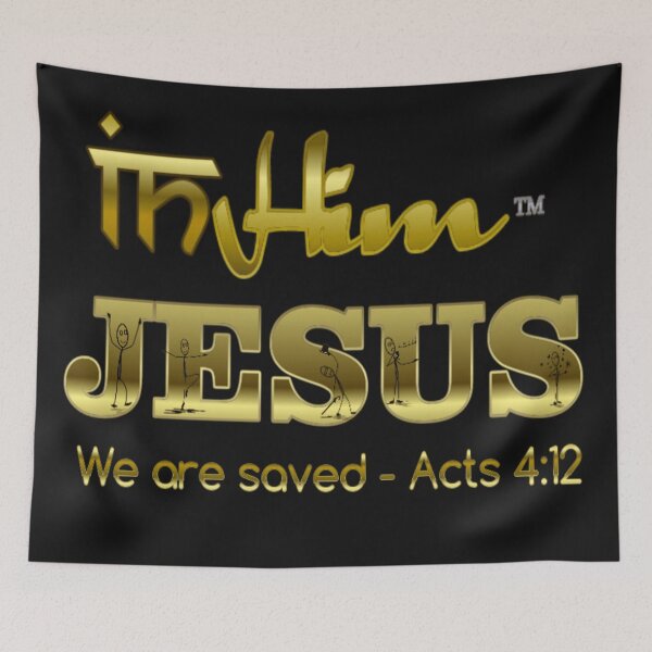 Item preview, In Him™ Jesus Gold Design | Acts 17:28 + Acts 4:12 designed and sold by In Him™ | Rene Tesner.