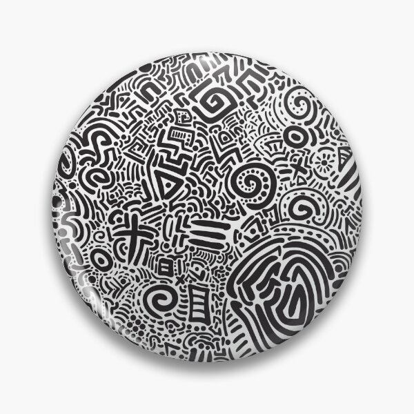 Item preview, Intricate Black and White Abstract Doodle Maze Art designed and sold by MetaMuralStudio.