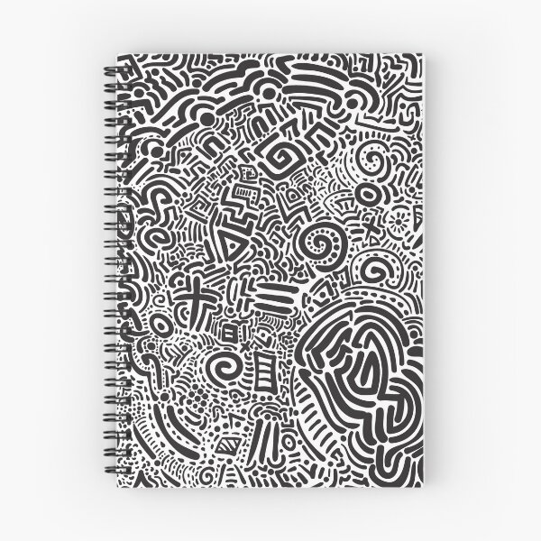 Item preview, Intricate Black and White Abstract Doodle Maze Art designed and sold by MetaMuralStudio.