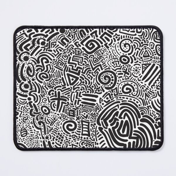 Item preview, Intricate Black and White Abstract Doodle Maze Art designed and sold by MetaMuralStudio.