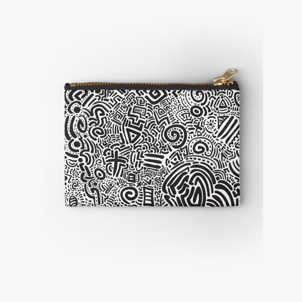Item preview, Intricate Black and White Abstract Doodle Maze Art designed and sold by MetaMuralStudio.