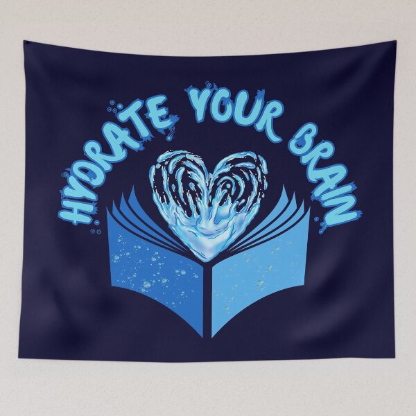 Item preview, Hydro Books Blue Pastel Hydrate Your Brain designed and sold by KateLeap.