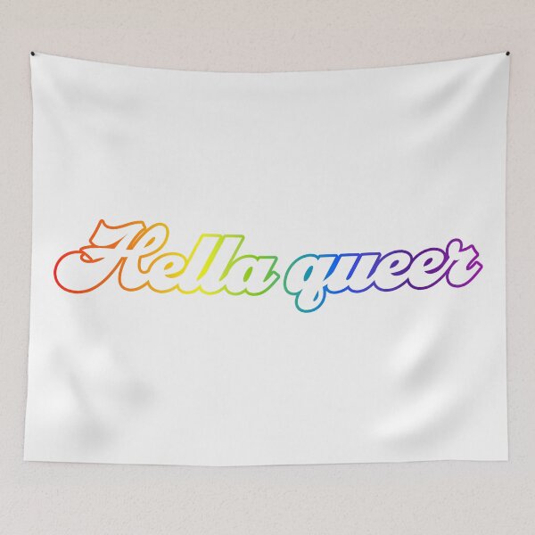 Item preview, Hella Queer - White With Rainbow designed and sold by sillyjess.