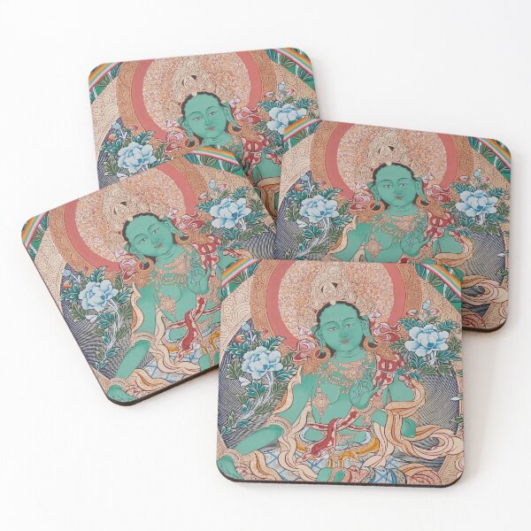 Item preview, Elegant Green Tara on Emerald Background designed and sold by AetherNest.