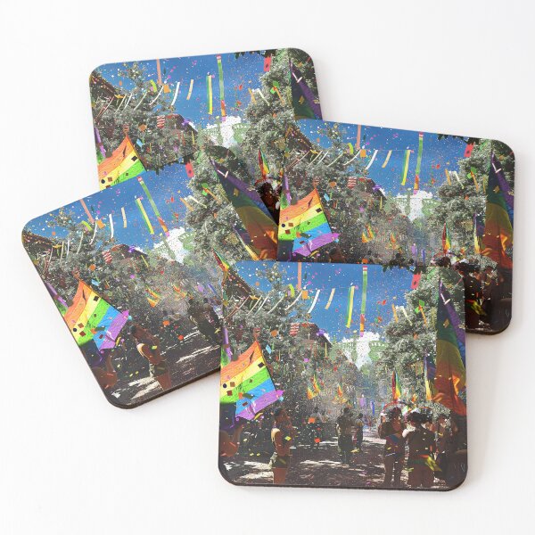 Item preview, A 3D rendered image depicting an exuberant LGBTQ pride parade. designed and sold by CheerForGoods.