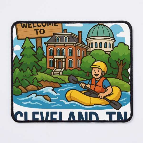 Item preview, Cartoon Cleveland TN Landmarks Illustration designed and sold by Stilll Waters Studio.