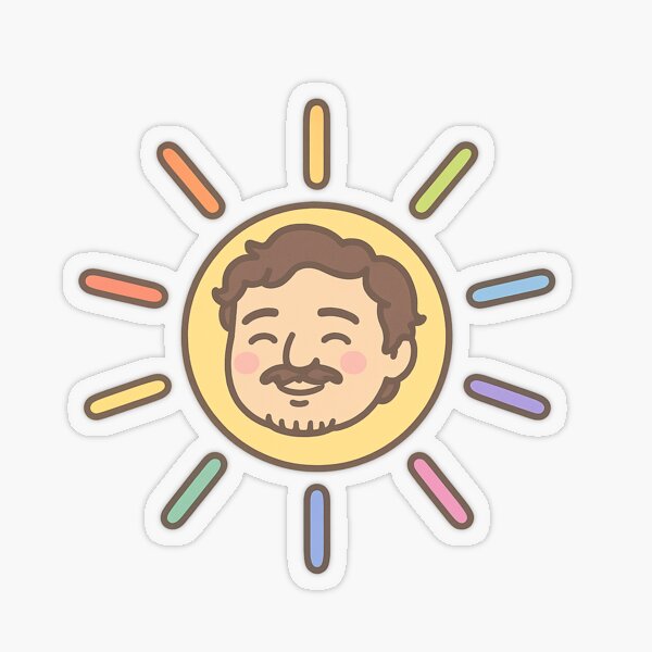 Artikel-Vorschau von Strahlen Sie Positivität aus | Pedro Pascal Sonne Sticker, designt und verkauft von LittleMsMorales.