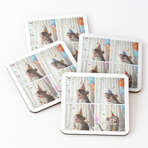 Item preview, Funny Rat Birthday Party – Cute Rat in Party Hat Celebration designed and sold by RockFireMerch.