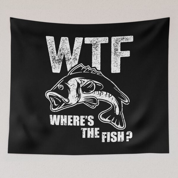 Item preview, WTF where's the fish funny fishing quotes best fisherman sayings designed and sold by Alexaltay.