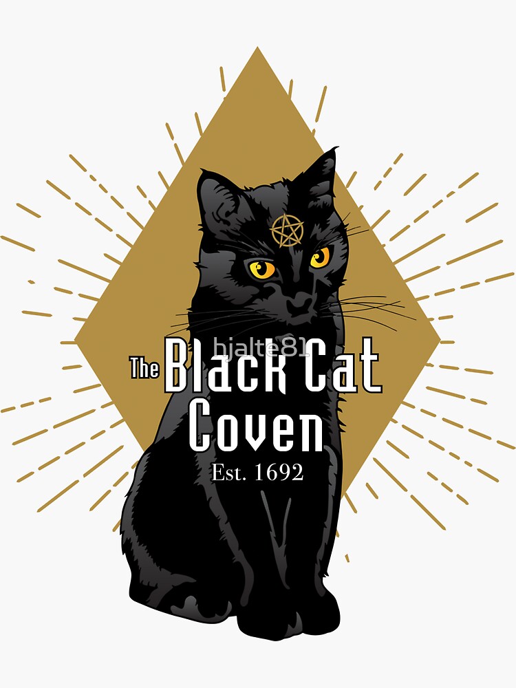 Thumbnail 3 of 3, Sticker, The Black Cat Coven designed and sold by hjalte81.