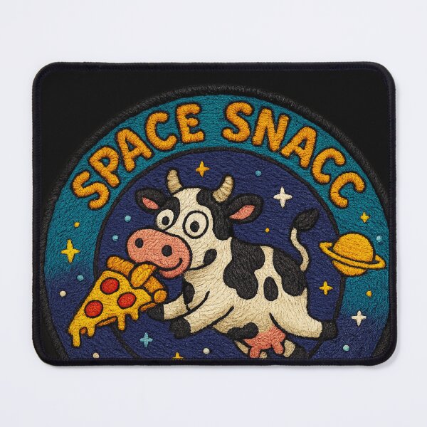 Item preview, Funny Cosmic Cow Pizza Patch Design designed and sold by MindsInBloom.